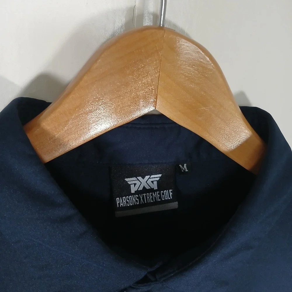 PXG Polo Shirt Mens Size M Navy Parsons Xtreme Golf Short Sleeve 15M-FL351F16